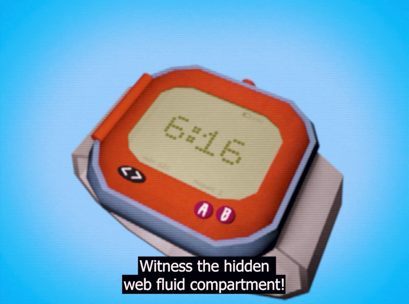 A Spider-Man themed watch opening up, revealing its components
